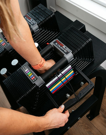 PowerBlock Elite EXP Adjustable Dumbbells, Sold in Pairs, Stage 1, 5-50 lb.