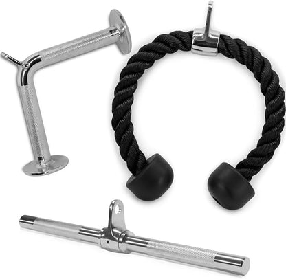 Yes4All Tricep Press Down Cable Machine Attachment Set, LAT Pulldown Attachment, Cable Machine