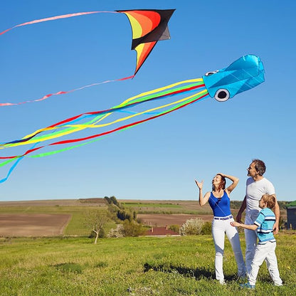 Large Octopus Kites for Kids & Adults,Big Kite for Beginners, Kites for Kids Ages 4-8,Outdoors