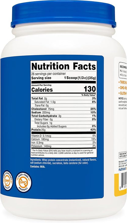 Nutricost Whey Protein Powder Pineapple (2 LBS) - Gluten-Free, GMO-Free, from Whey Protein