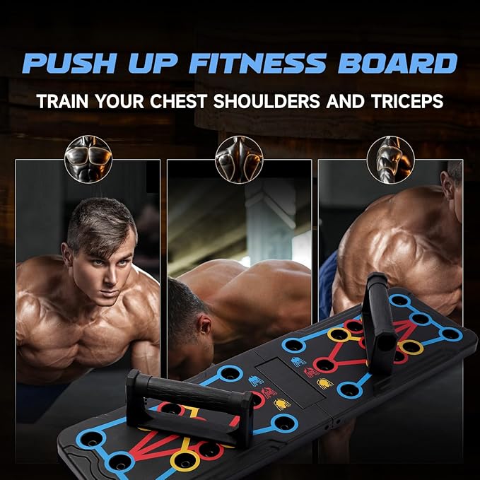 Foldable PushUp Stands Board Fitness,Workout Equipment for Home Gym, Men & Women Adjustable Pushup