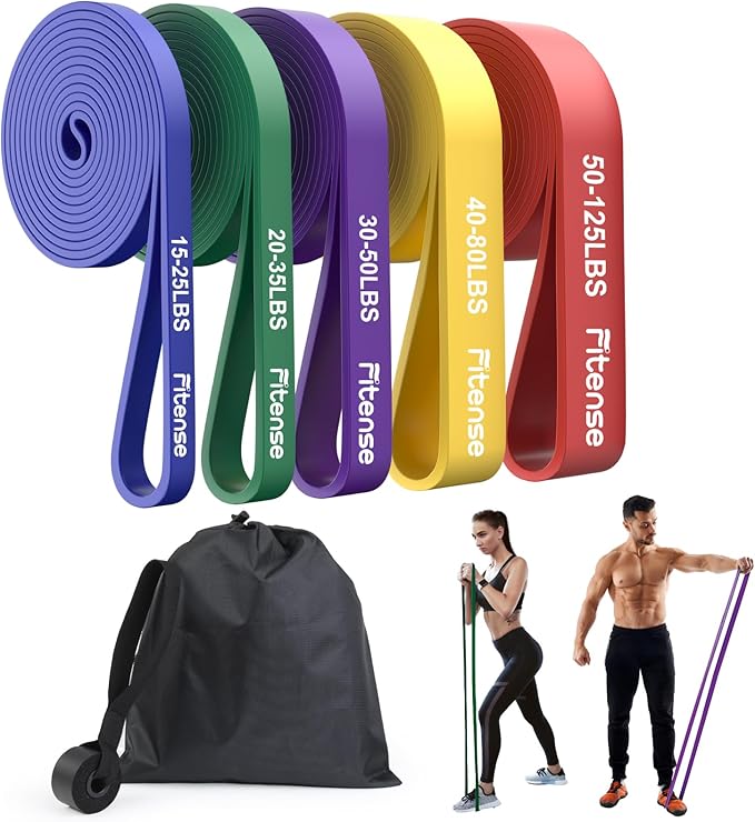 Resistance Bands Set - Pull Up Bands for Men Women, Exercise Bands Resistance with Door Anchor