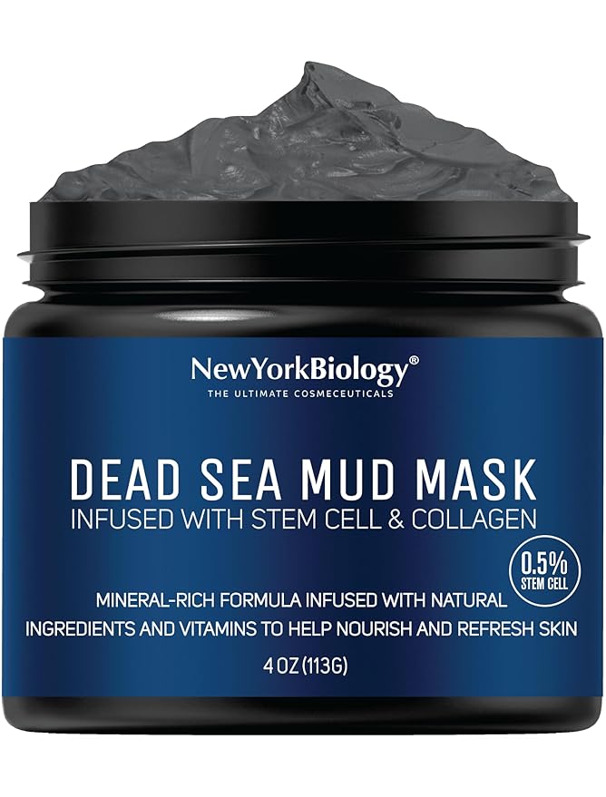 New York Biology Dead Sea Mud Mask for Face, Body | with Stem Cell and Collagen | Spa Quality Pore
