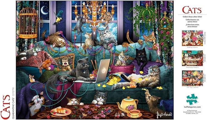 Buffalo Games - Brigid Ashwood - Quarantine Cats - 750 Piece Jigsaw Puzzle For Adults -Challenging