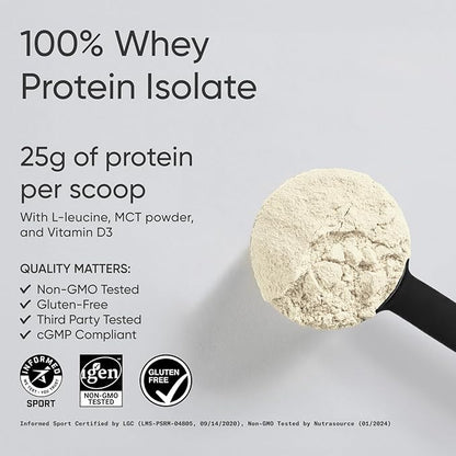 Sports Research Whey Protein Isolate - Sports Nutrition Protein Powder 25g per Serving - 2.1lb Bag