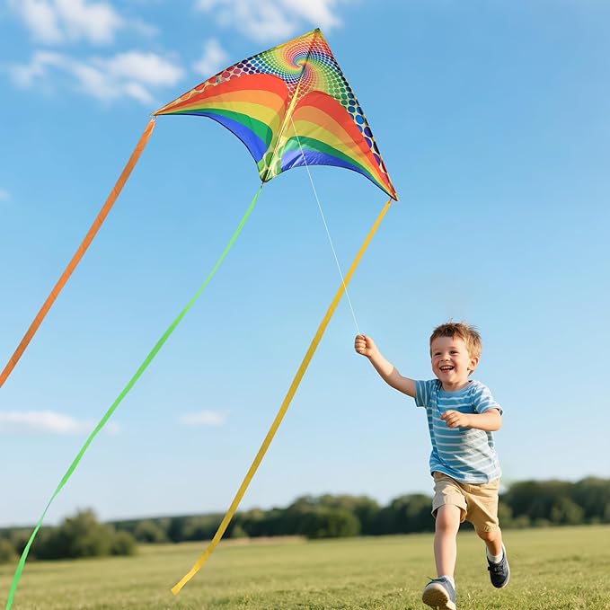 ORGCLDKT-Rainbow Cruiser Delta Kite, Kites for Kids Ages 8-12,4-8,Boys,Girls,Kites for