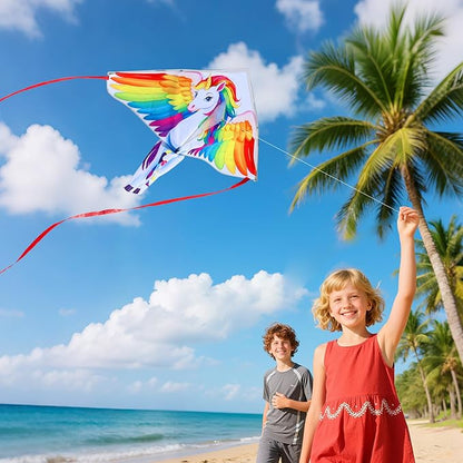 Xida Kites for Kids Ages 4-8, Large Kite for Adults, Easy to Fly Beach Kites with Handle and