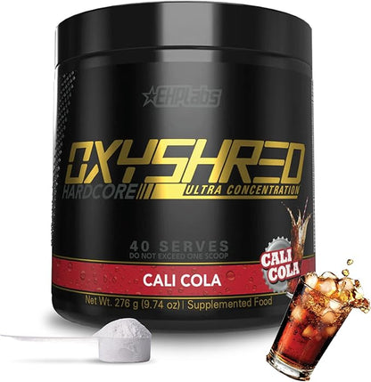 EHP Labs OxyShred Hardcore Super Dosed Pre Workout Powder - Preworkout Powder with L Glutamine &