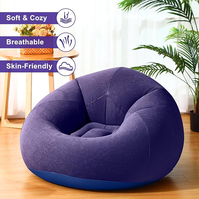 Realspring 12 Pcs Bean Bag Chairs for Adults Inflatable Chairs with Electric Air Pump,Blow up Couch
