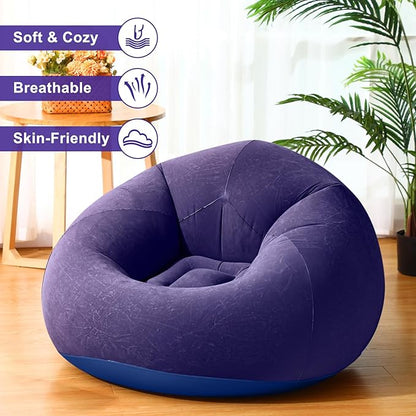 Realspring 12 Pcs Bean Bag Chairs for Adults Inflatable Chairs with Electric Air Pump,Blow up Couch