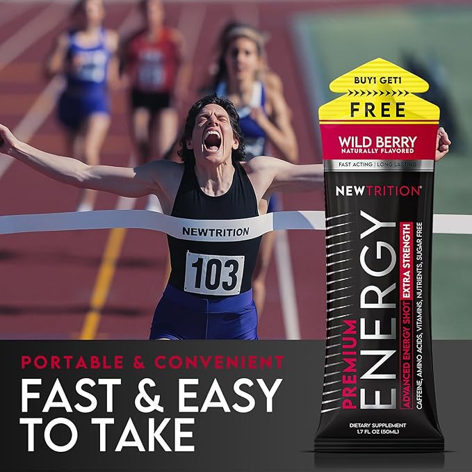 NewTrition® Extra Strength Energy Shots, 250mg Caffeine Energy Shots with Vitamin B & Amino Acids