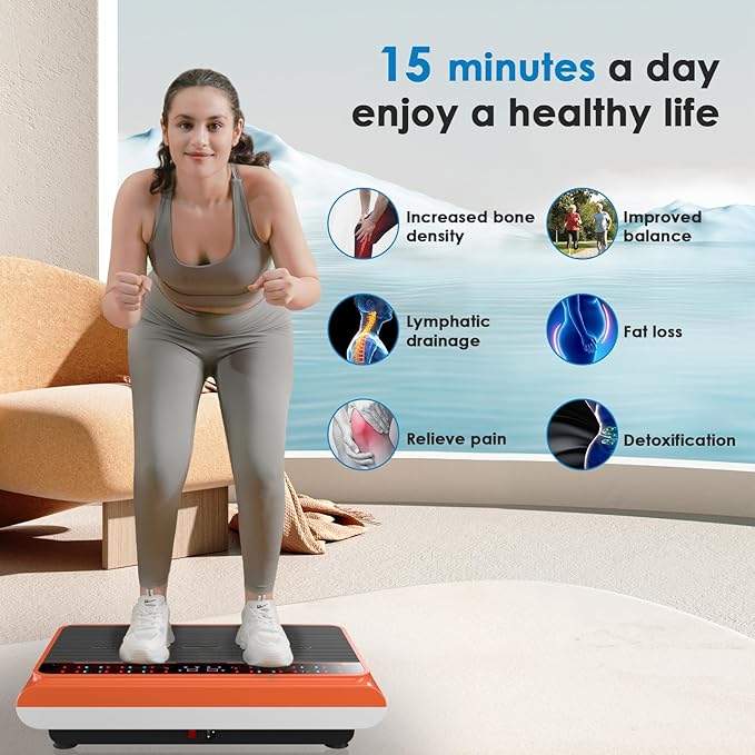 Vibration Plate Exercise Machine - Whole Body Workout Vibration Platform Lymphatic Drainage Machine