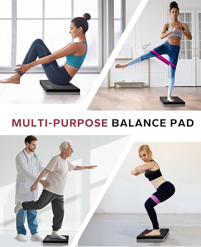 HAPBEAR Exercise Balance Pad - 15"x12" Non-Slip Textured Bottom Stability Training Mat - 2.25"