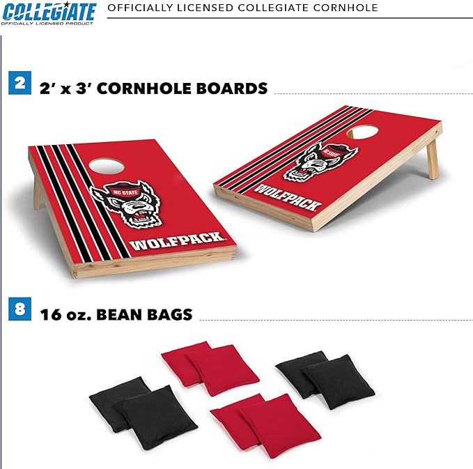 2' x 3' Solid Wood Cornhole Set with Direct Print HD Team Graphics – Great Gift for Any NCAA Fan!