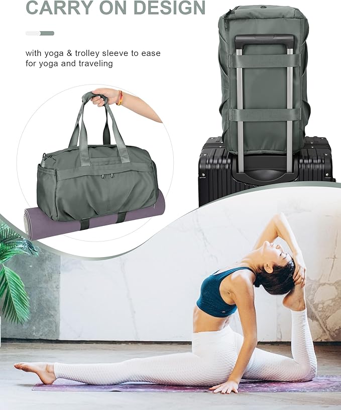 Gym Bag for Women Men, Sport Duffel Bag with Toiletry Bag & Shoe Compartment,Waterproof Travel