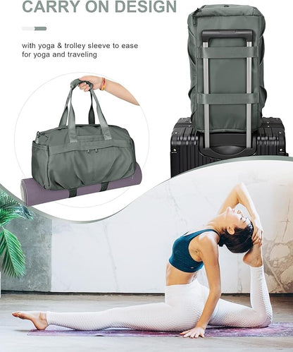 Gym Bag for Women Men, Sport Duffel Bag with Toiletry Bag & Shoe Compartment,Waterproof Travel