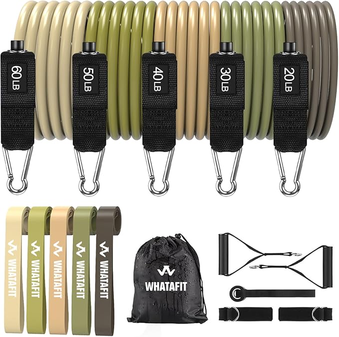 WHATAFIT Resistance Bands, Exercise Bands，Resistance Bands for Working Out, Work Out Bands with