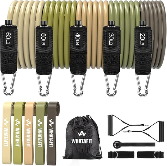 WHATAFIT Resistance Bands, Exercise Bands，Resistance Bands for Working Out, Work Out Bands with