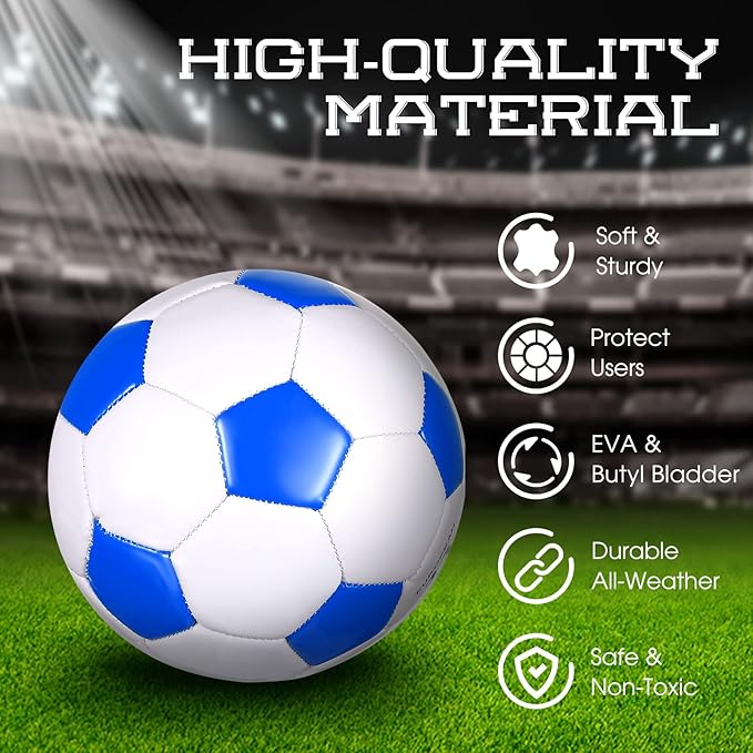 HyDren 8 Pcs Soccer Balls Bulk with Pump Deflated Official Size Sport Soccer Ball for Kid Adult