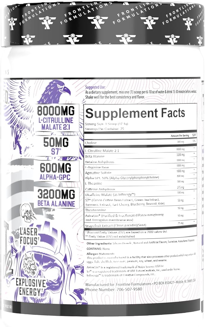 Gauntlet Pre-Workout Powder, Explosive Workouts, Laser Focus, Mid Stim, Amazing Flavor, Veteran