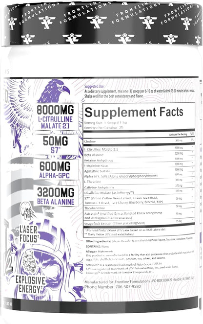 Gauntlet Pre-Workout Powder, Explosive Workouts, Laser Focus, Mid Stim, Amazing Flavor, Veteran