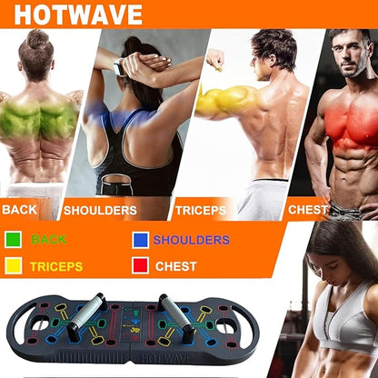 HOTWAVE Portable Exercise Equipment with 16 Gym Accessories.20 in 1 Push Up Board