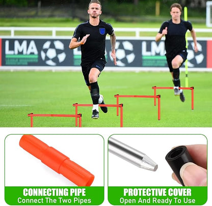 TOBWOLF 6PCS 6FT Adjustable Soccer Agility Training Poles, Detachable Sports Training Speed Sticks