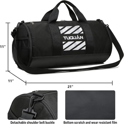 TUGUAN Gym Bag for Men Women with Wet Pocket & Shoe Compartment Travel Duffle Bag Man Sport