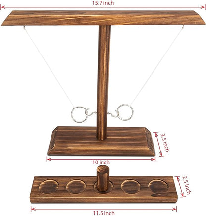 DreamToyz Ring Toss Games for Adults, Yard Games, Patio Decor, Outdoor Indoor Games, Wooden Hook