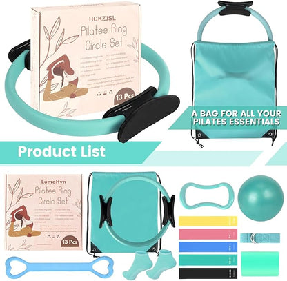Home Pilates Essentials Kit for Women,Pilates Equipment Set with 9 Inch Yoga Ball,Figure 8