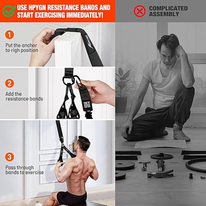 HPYGN Rowing Resistance Bands, Best Replacement for Rowing Machine, Home Gym Workout Equipment for