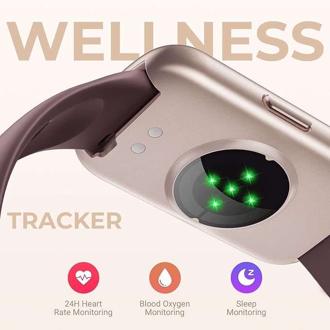 Health Fitness Tracker Smart Watch with 24/7 Heart Rate, Blood Oxygen, Sleep Tracker, Pedometer, 3