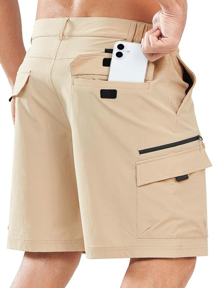 NORTHYARD Men's Cargo Hiking Shorts 9" Lightweight Outdoor Tactical Work Camping Sport Golf Casual