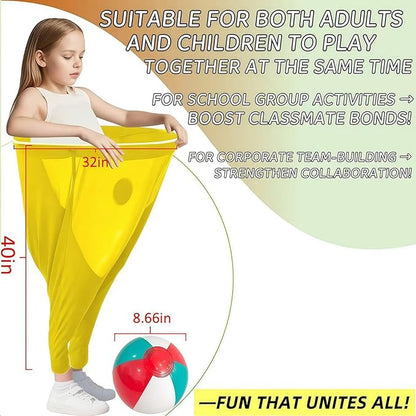 Giant Granny Pants Toss Game Set - Funny Outdoor Party Game with 1 Pair of Giant Pants, 6 Bouncy