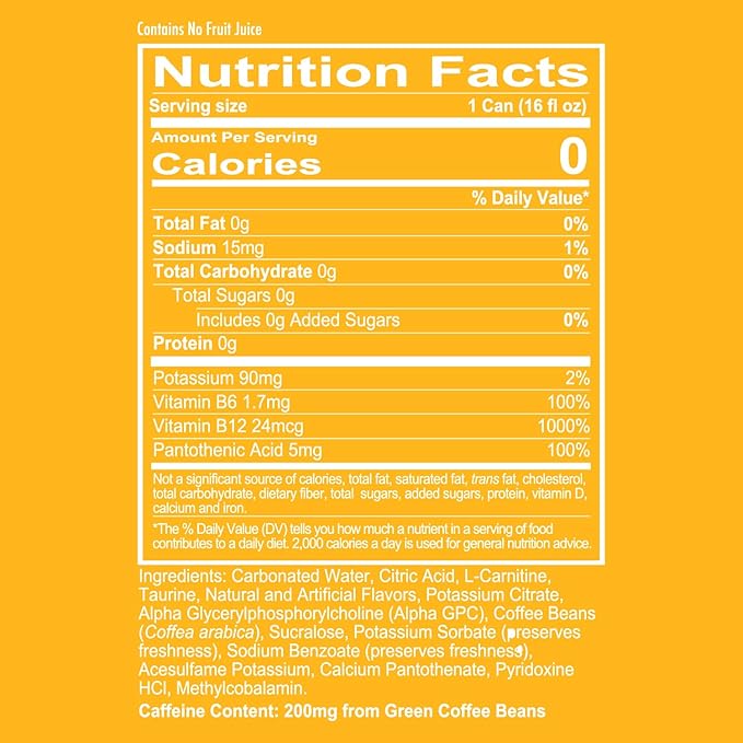 REDCON1 Energy High Performance Drink, Cali Splash - Zero Sugar Energy Drink with Alpha GPC