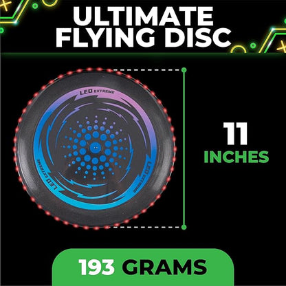 Toysery LED Light Up Fresbee - Glow in The Dark Fresbee for Kids and Adults, Flying Disc Adventure