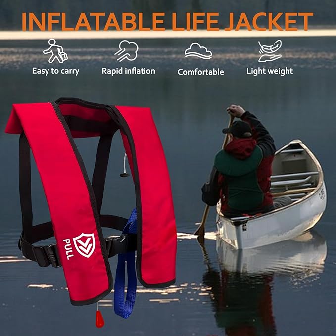 Automatic/Manual Inflatable Life Jacket| Inflatable PFD Kayak Vest Adult| Life Vest for Adults|