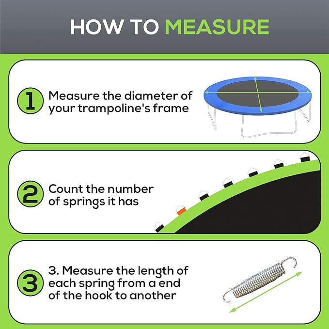 Soozier Trampoline Replacement Mat, Fits 12' Trampoline with 72 V Hooks, 5. 5" Springs, Trampoline