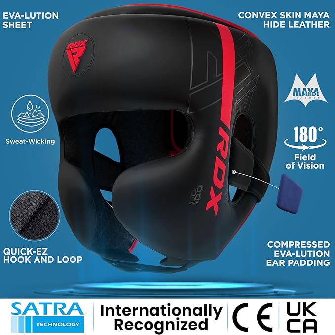 RDX Kids Boxing Headgear, MMA Training, Adjustable Padded Kara Muay Thai Juniors Head Gear