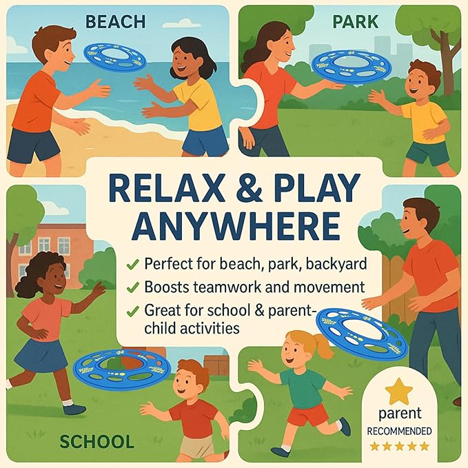 Giant Flying Disc Soft, Foldable & Floats in Air - Encourage Outdoor Play & Family Fun - Great for