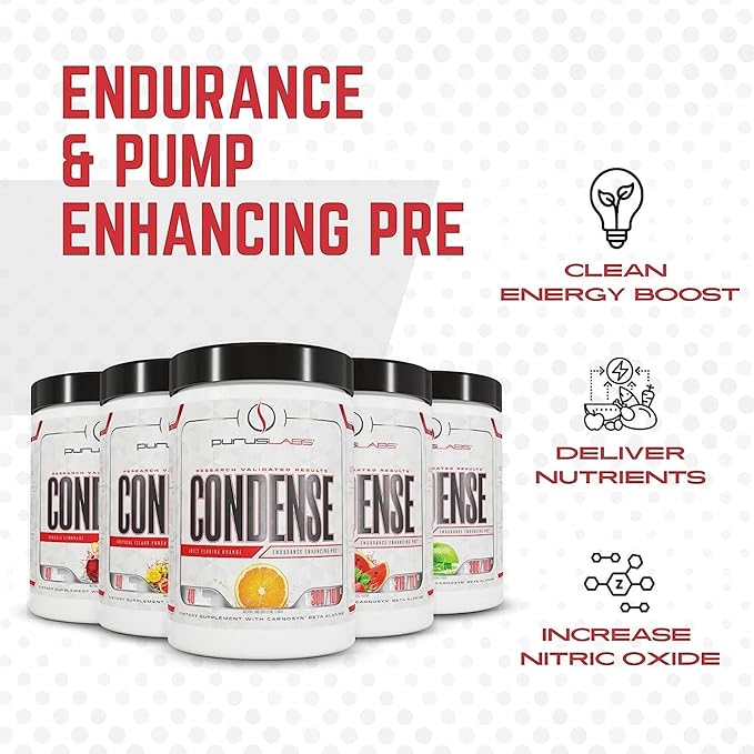Purus Labs CONDENSE PreWorkout Powder, 40 Servings (Melonberry Cooler)