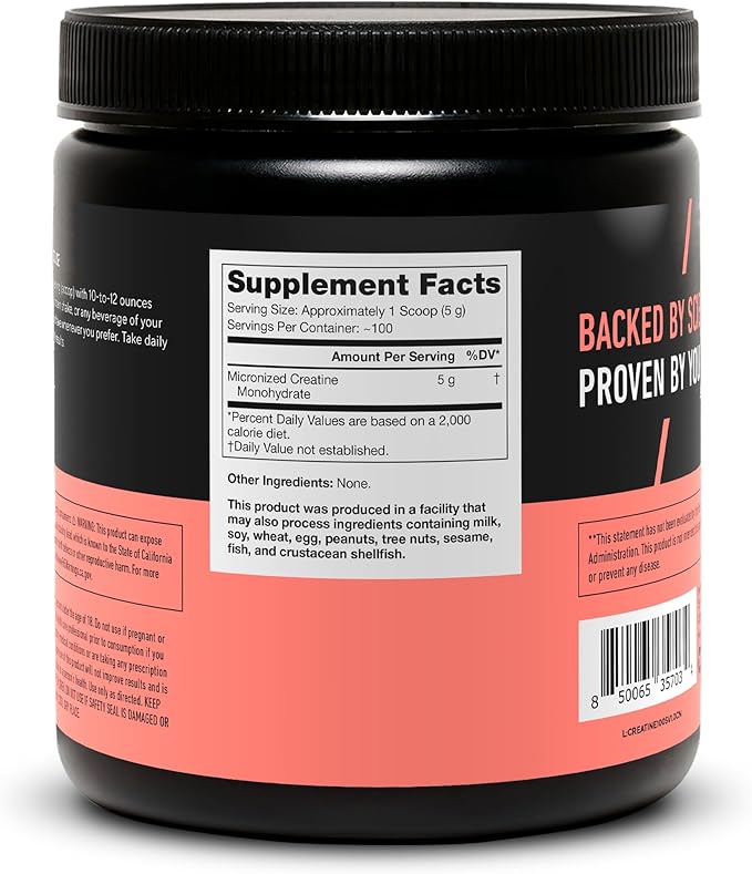 LEGION Micronized Creatine Monohydrate Supplement - Clean Creatine Powder for Muscle Gain & Post