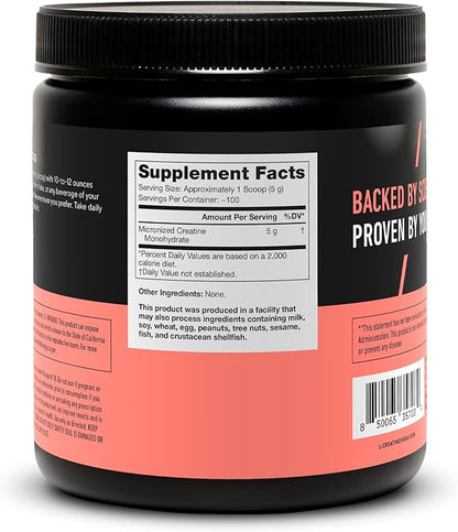 LEGION Micronized Creatine Monohydrate Supplement - Clean Creatine Powder for Muscle Gain & Post