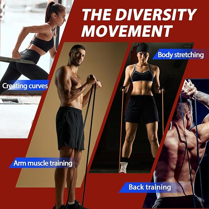 LEEKEY Resistance Bands Set for Pull-Up Assistance & Full-Body Training, Multi-Level Exercise Bands