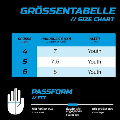 GRIPMODE Aqua Junior Goalkeeper Gloves Children with Fingersave and Individual Removable Finger