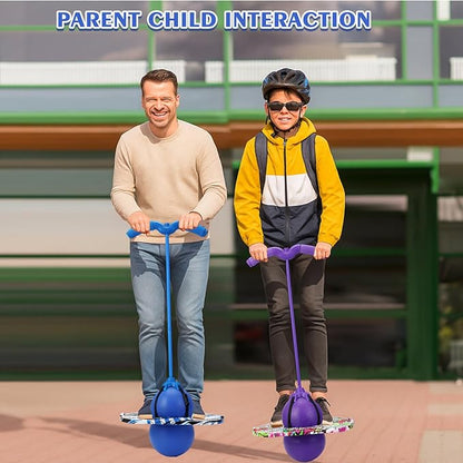 Layhit 2 Pcs Pogo Jumper with Handle for Kids Pump Pogo Ball Stick Jumper Balance Bounce Ball with