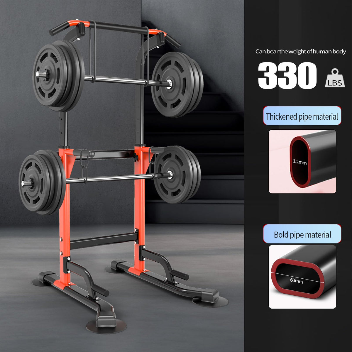 Z ZHICHI Pull-Up Dip Station Pull-Ups Chin-Ups: 330LBS T055CDC
