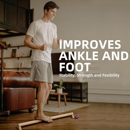 Versatile 40 Inch Beech Wood Balance Beam for Home Use - Enhance Balance, Ankle Strengthener Foot