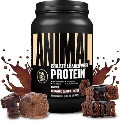 Animal Whey Isolate Protein Powder - Loaded for Pre & Post Workout Muscle Builder and Recovery with
