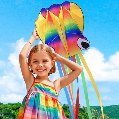 Large Octopus Kites for Kids & Adults,Big Kite for Beginners, Kites for Kids Ages 4-8,Outdoors